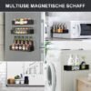 Unyqoos ® Kruidenrek met Sterke Magnetische Bevestiging voor IJzeren Oppervlakken, Set van 3, Zwart