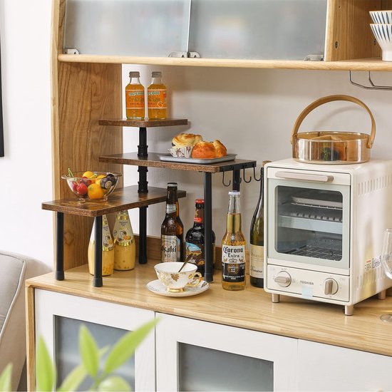 550x550-35155.jpg Unyqoos ® Ruimtebesparend Hoekrek met Verstelbare Planken en Haken voor Keuken en Badkamer