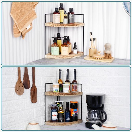 Unyqoos ® Multifunctioneel 2-laags Hoekrek voor Badkamer en Keuken