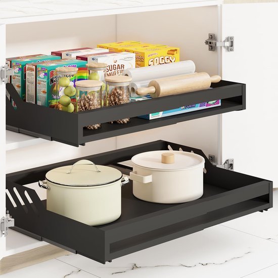 Unyqoos ® Verstelbare Telescopische Lade Organizer voor Efficiënte Kastindeling in Huis en Keuken