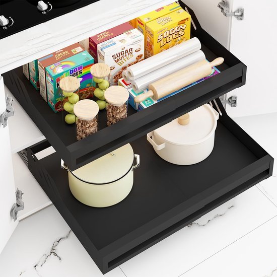 Unyqoos ® Verstelbare Telescopische Lade Organizer voor Efficiënte Kastindeling in Huis en Keuken