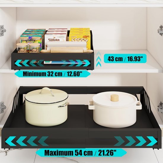Unyqoos ® Verstelbare Telescopische Lade Organizer voor Efficiënte Kastindeling in Huis en Keuken