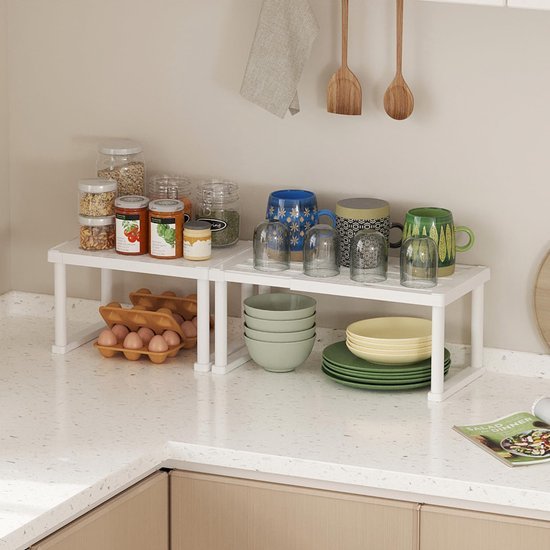 Unyqoos ® Kruidenrek Uitbreidbaar Keukenorganizer Set van 2 voor Optimaal Ruimtebeheer