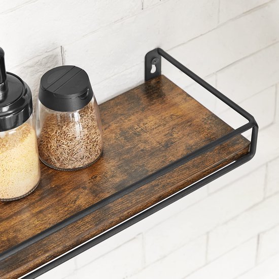 Unyqoos ® Stijlvolle Set van 2 Industriële Wandplanken met Opslag en Zijdenstang voor Diverse Kamers