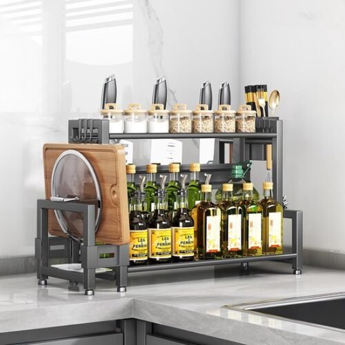 Unyqoos® Ruim en Praktisch Keukenrek met Snijplankhouder en Haken voor Kookgemak