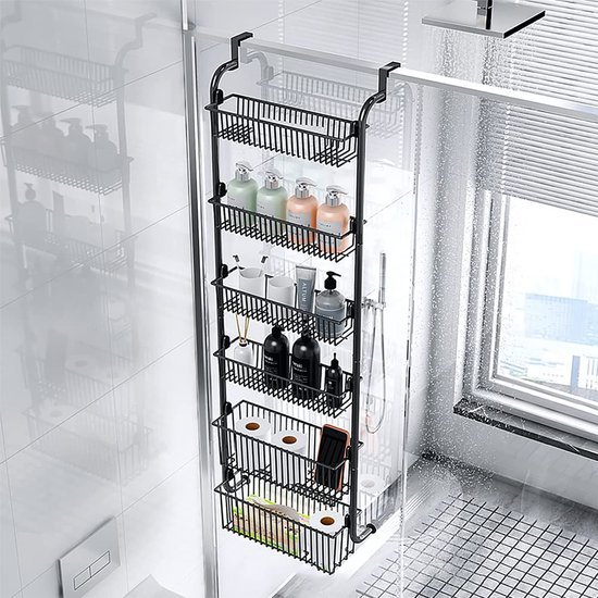 550x550-35212.jpg Unyqoos® Multifunctionele Hangende Organizer voor Keuken en Badkamer met Zes Manden en Haken
