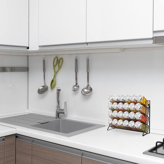 Unyqoos ® Kruidenrek Hangend en Staand voor Georganiseerde Keukenopslag zonder Kruidenpotjes