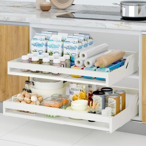 550x550-35234.jpg Unyqoos ® Uitschuifbare en Telescopische Kastorganizer voor Keuken en Badkamer met Eenvoudige Installatie