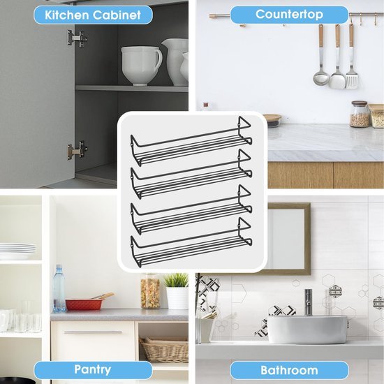 550x550-35274.jpg Unyqoos ® Veelzijdige Keuken Wandrek Organizer, 4-delige Set voor Specerijen en Kruidenopslag