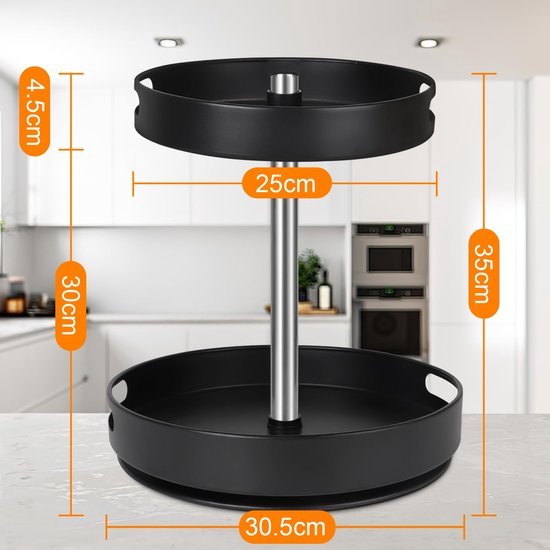 Unyqoos® Innovatieve 360 Graden Draaibare Kruiden- en Keukenorganizer met Dubbele Lagen voor Veelzijdig Gebruik