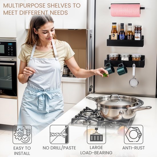 Unyqoos ® Stijlvolle Magnetische Opbergoplossing voor Keuken en Huis - Set van 3 Stuks