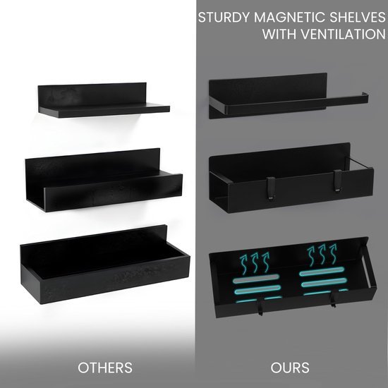 Unyqoos ® Stijlvolle Magnetische Opbergoplossing voor Keuken en Huis - Set van 3 Stuks