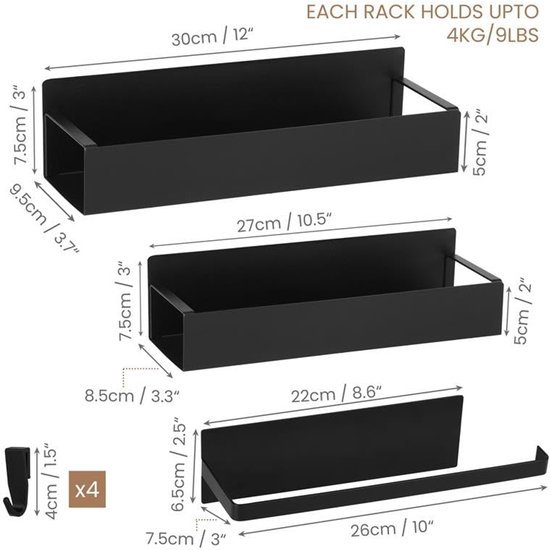 Unyqoos ® Stijlvolle Magnetische Opbergoplossing voor Keuken en Huis - Set van 3 Stuks