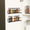 Unyqoos® Kruidenrek Set van 2 voor Muurmontage met Zelfklevende Haken en Schroeven, Zwart Metaal