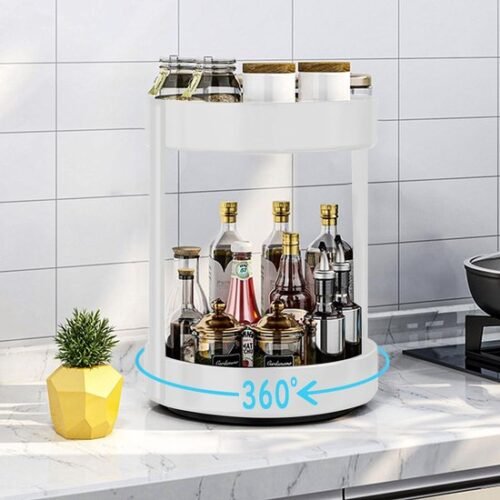Unyqoos ® Keuken Draaiplateau Met 2 Etages Voor Efficiënte Opbergruimte En Organisatie