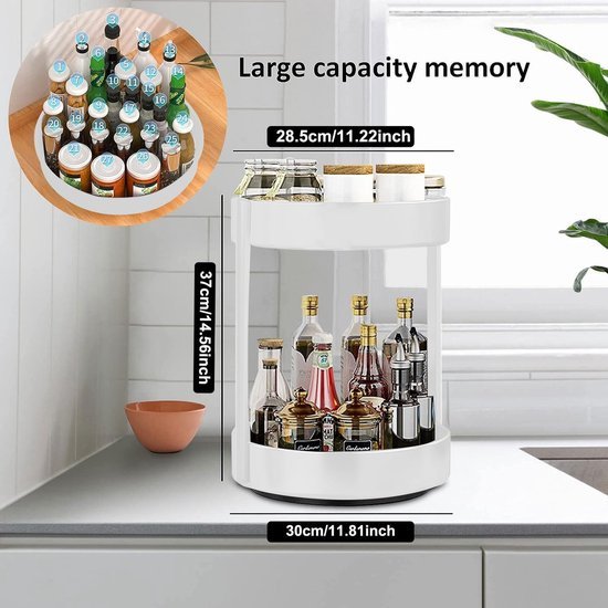 550x550-35425.jpg Unyqoos ® Keuken Draaiplateau Met 2 Etages Voor Efficiënte Opbergruimte En Organisatie