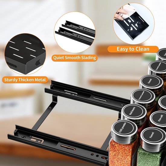 Unyqoos® Uittrekbaar Kruidenrek voor Optimale Keukenorganisatie en Ruimtebesparing in Huis