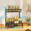 Unyqoos® Stijlvol Zwart Metalen Keukenrek met Haken voor Kruiden en Keukengerei