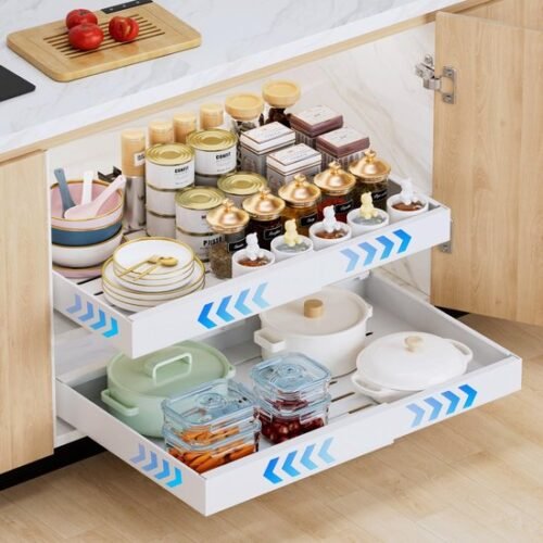 Unyqoos ® Verstelbare Uittrekbare Keukenladen voor Optimale Kastorganisatie en Ruimtebesparing