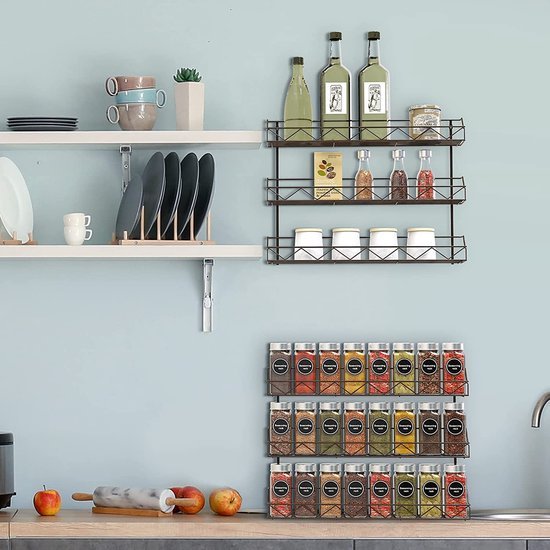 550x550-35583.jpg Unyqoos® Ruime Metalen Kruidenrek Set met Drie Niveaus voor Wandmontage in Keuken en Badkamer
