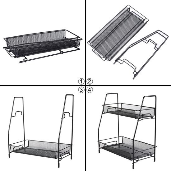 Unyqoos® Stijlvol en Functioneel Kruidenrek met Twee Verdiepingen voor Keuken en Badkamer