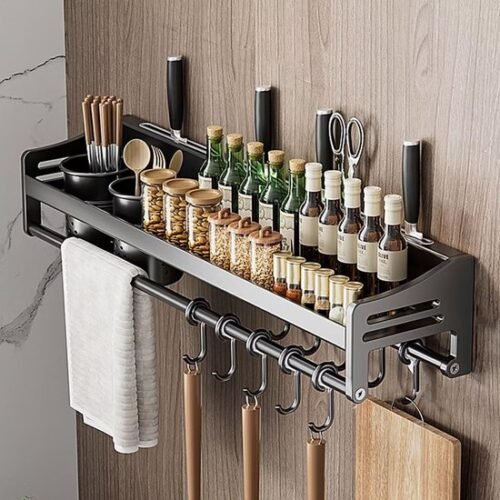 550x550-35611.jpg Unyqoos® Uitgebreide Muurbevestigde Kruidenorganizer voor Keuken en Badkamer met Flexibele Installatieopties