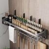 Unyqoos® Uitgebreide Muurbevestigde Kruidenorganizer voor Keuken en Badkamer met Flexibele Installatieopties