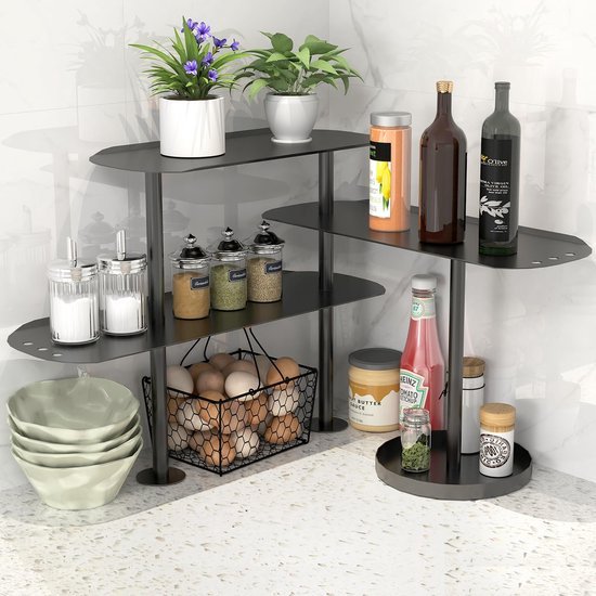 550x550-35628.jpg Unyqoos® Praktisch en Elegant Metalen Keukenhoekrek met Verstelbare Plankopties voor Diverse Ruimtes