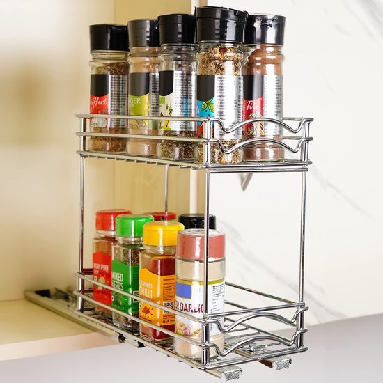 Unyqoos ® Uittrekbare Keukenkast Organizer voor Optimaal Gebruik van Verticale Ruimte