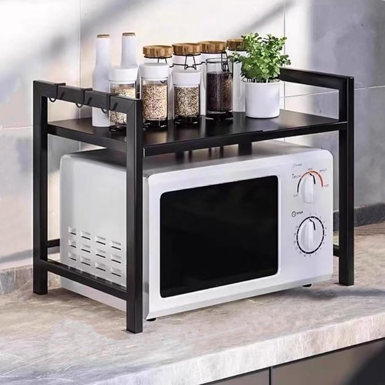 Unyqoos® Verstelbaar en Ruimtebesparend Magnetronrek voor Multifunctioneel Gebruik in de Keuken