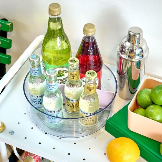 Unyqoos® Draaitafel Keuken Organizer met Verwijderbare Verdeler en Transparant Design voor Gemakkelijke Toegang