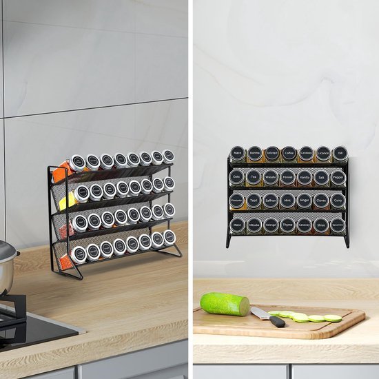 550x550-35690.jpg Unyqoos® Stijlvol en ruimtebesparend kruidenrek met vier niveaus voor keukenorganisatie