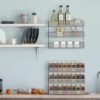 Unyqoos® Drievoudig kruidenrek voor keuken of badkamer met wandmontage optie