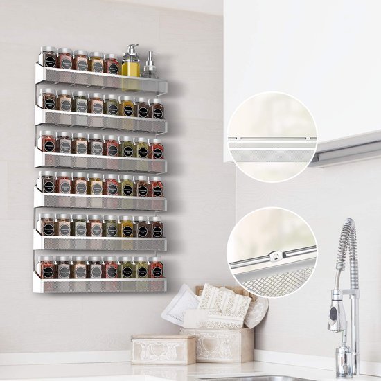 Unyqoos® Drievoudig kruidenrek voor keuken of badkamer met wandmontage optie