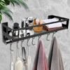 Unyqoos® Kruidenrek en Keukenorganizer zonder Boren met 8 Afneembare Haken voor Keuken en Badkamer