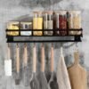 Unyqoos® Kruidenrek en Keukenorganizer zonder Boren met 8 Afneembare Haken voor Keuken en Badkamer