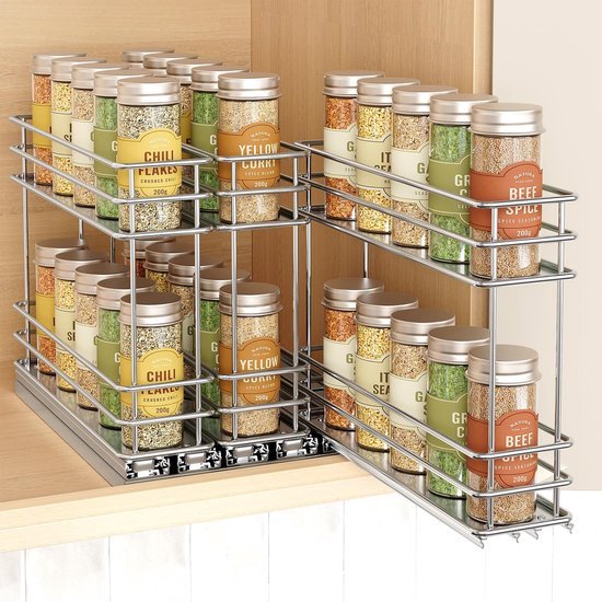 550x550-35754.jpg Unyqoos® Uittrekbaar kruidenrek met drie lades en twee lagen voor keukenkast