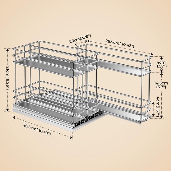 550x550-35757.jpg Unyqoos® Uittrekbaar kruidenrek met drie lades en twee lagen voor keukenkast