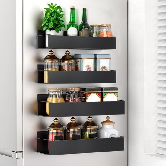 550x550-35811.jpg Unyqoos® Set van vier magnetische kruidenrekken voor efficiënte keukenorganisatie