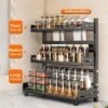 550x550-35830.jpg Unyqoos® Stijlvol en Functioneel Staand Kruidenrek met Verstelbare Hoogte en Messengreep, 3 Etages, Zwart Metaal