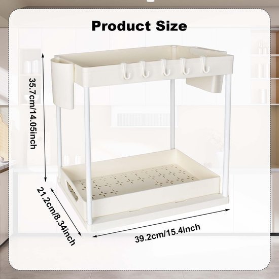 Unyqoos® Dubbelzijdige keukenorganizer met schuiflade voor badkamer en keuken