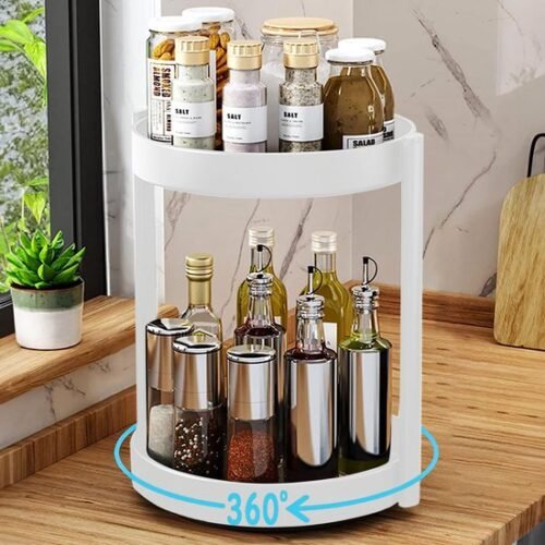 550x550-35846.jpg Unyqoos® Multifunctioneel 360 Graden Draaiplateau voor Keuken en Badkamer Organisatie, 26 cm, Wit