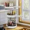 Unyqoos® Multifunctioneel 360 Graden Draaiplateau voor Keuken en Badkamer Organisatie, 26 cm, Wit