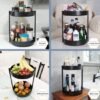 Unyqoos® Multifunctioneel Draaibaar Kruidenrek met Twee Verdiepingen voor Keuken en Badkamer