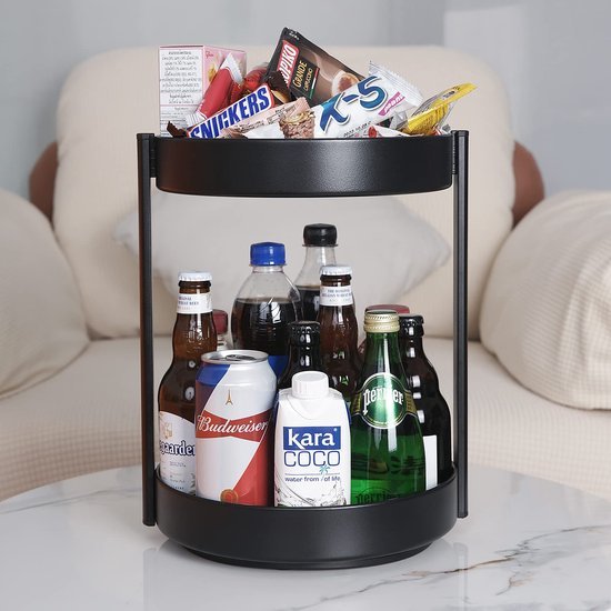 Unyqoos® Multifunctioneel Draaibaar Kruidenrek met Twee Verdiepingen voor Keuken en Badkamer