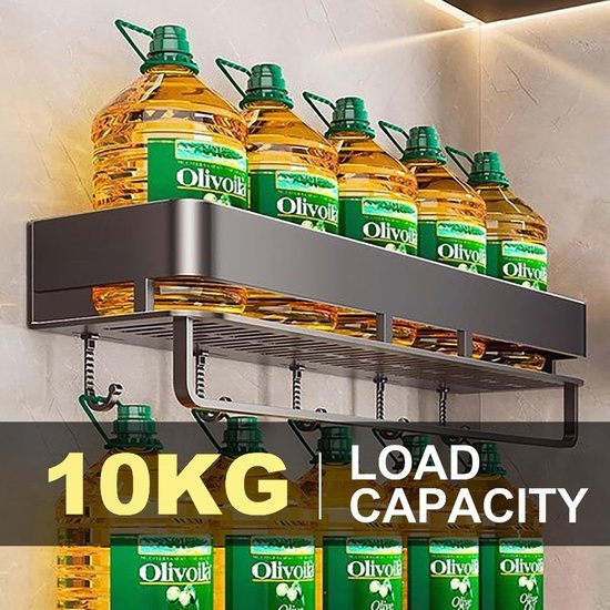 550x550-35904.jpg Unyqoos® Set van 2 metalen wandgemonteerde kruidenrekken met haken voor keukenorganisatie