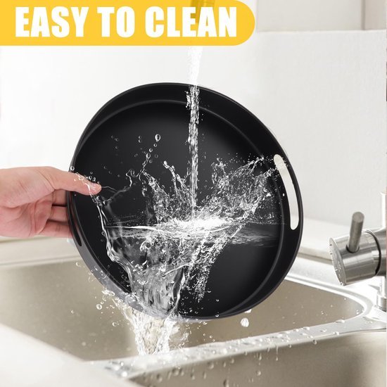 Unyqoos® Dubbel Zwart Draaiplateau voor Keuken en Badkamer, 30 cm Metaal