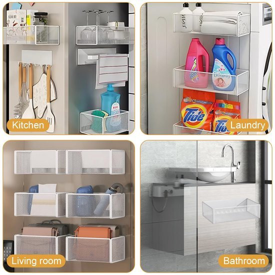 550x550-35941.jpg Unyqoos® Wit magnetisch kruidenrek voor efficiënte keukenorganisatie en ruimtebesparing