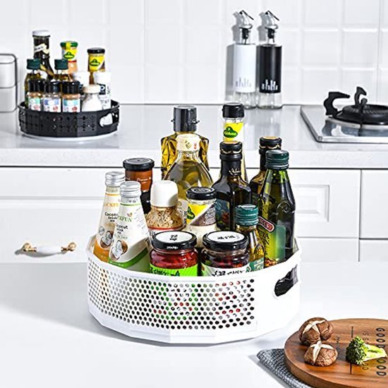Unyqoos® Draaibare Organizers voor Keuken en Badkamer - Set van 2 Multifunctionele Opbergrekken met Antislip Design