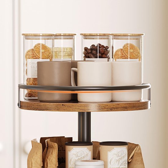 Unyqoos® Draaibare keukenorganizer met twee lagen voor kruiden en specerijen